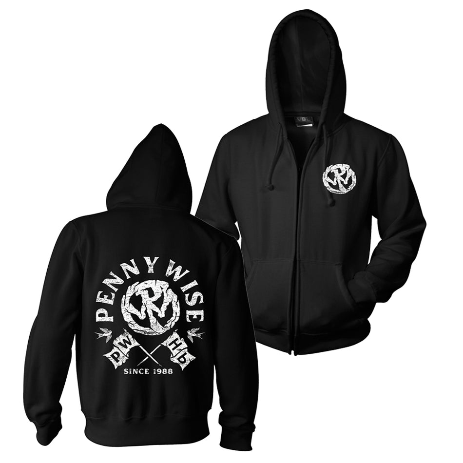PENNYWISE - Flag Zip Hoodie - ブラック