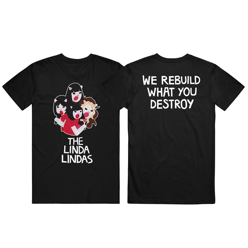 The Linda Lindas (ザ・リンダ・リンダズ) - Rebuild  Tee - ブラック - Japan tour goods
