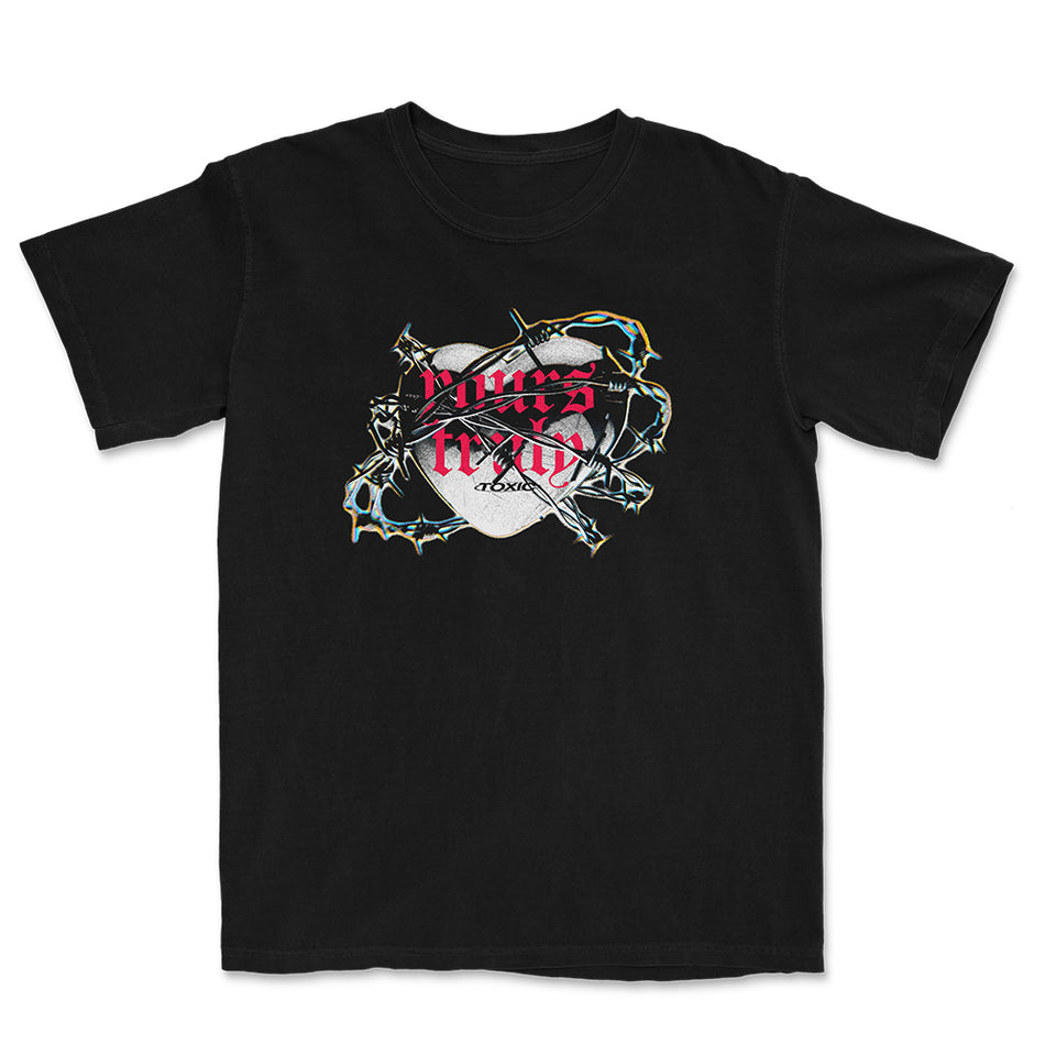 Yours Truly  - WIRE HEART T shirts - ブラック