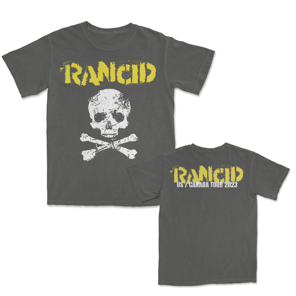 Rancid -Tomorrow Never Comes D Skull US/Canada Tour 2023 T-Shirt - チャコール