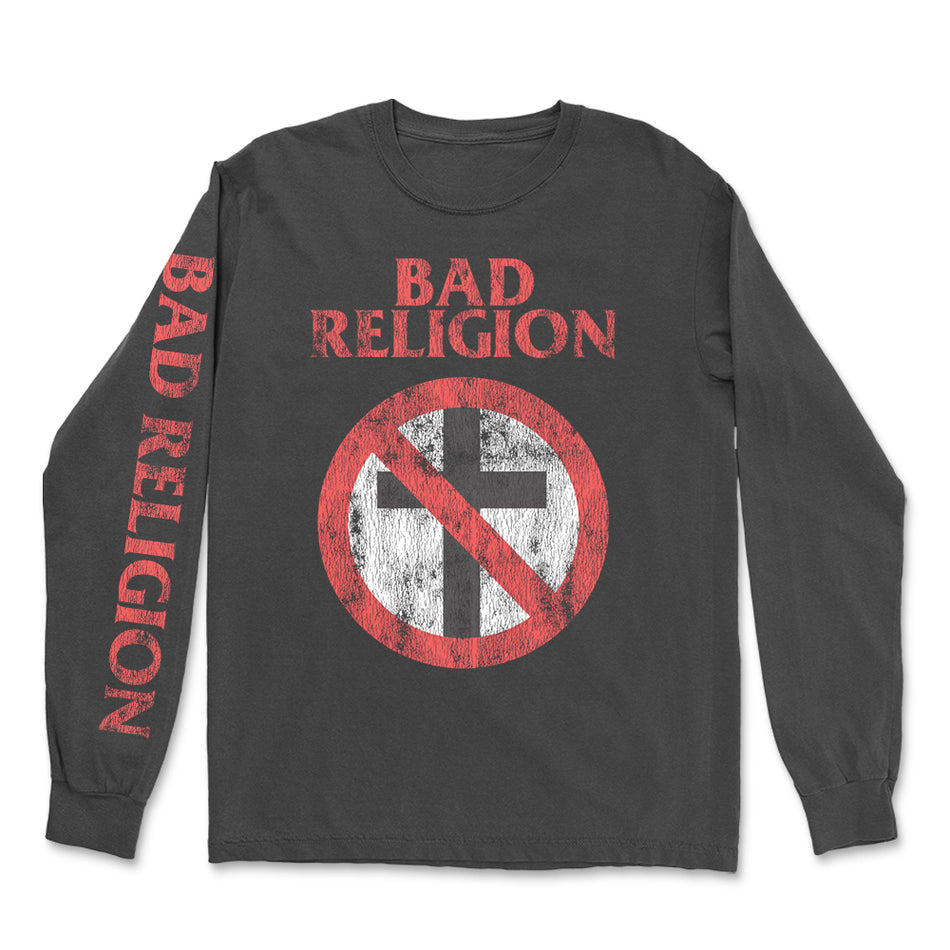 Bad Religion - Vintage Crossbuster Long Sleeve - チャコール