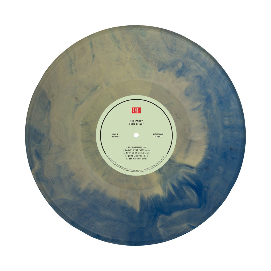 Andy Shauf The Party 10th Anniversary Edition blue bone splash vinyl detail