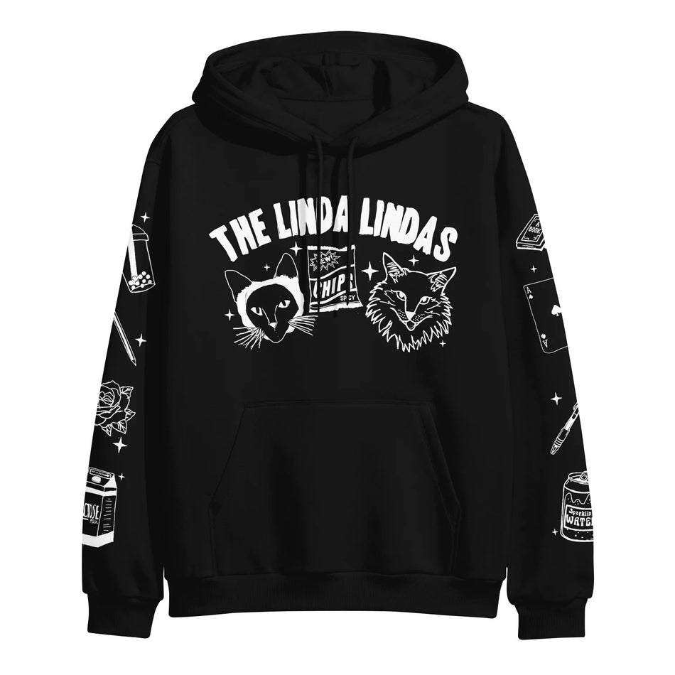 The Linda Lindas (ザ・リンダ・リンダズ) - Cats & Chips Hoodie - ブラック - Japan tour goods