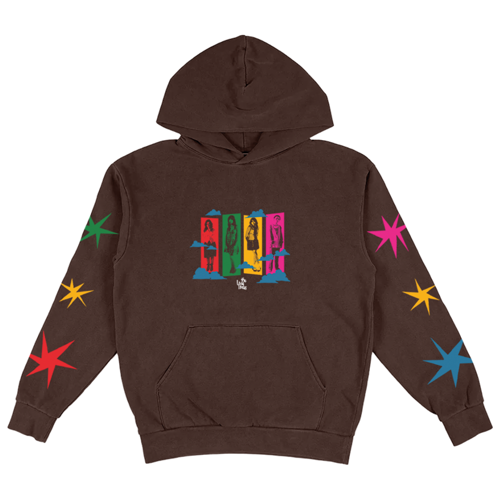 The Linda Lindas Colorblock Hoodie official overseas store mockup