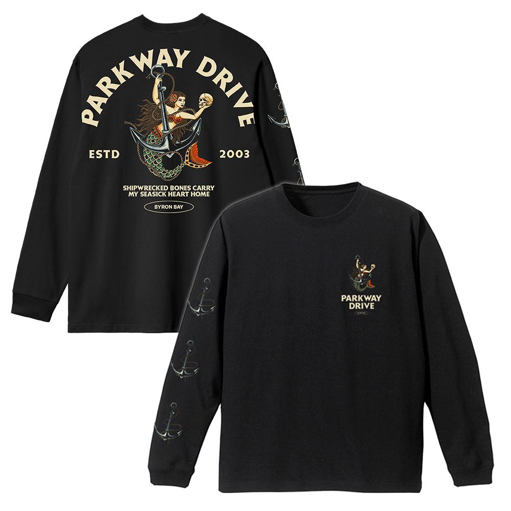 Parkway Drive - Shipwreck Mermaid Long Sleeve - Black