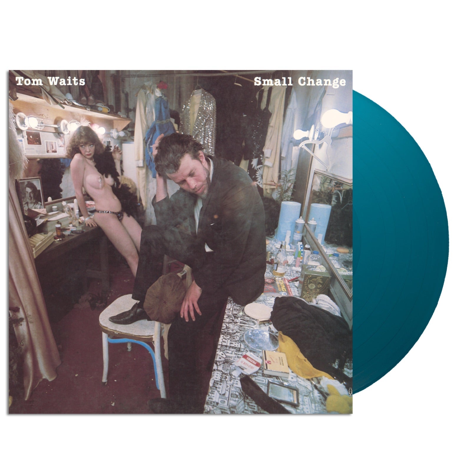 Tom Waits Small Change 50th Anniversary opaque turquoise vinyl mockup