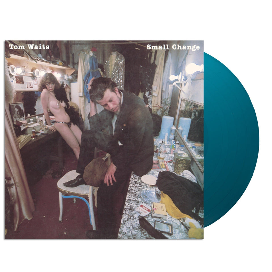 Tom Waits Small Change 50th Anniversary opaque turquoise vinyl mockup