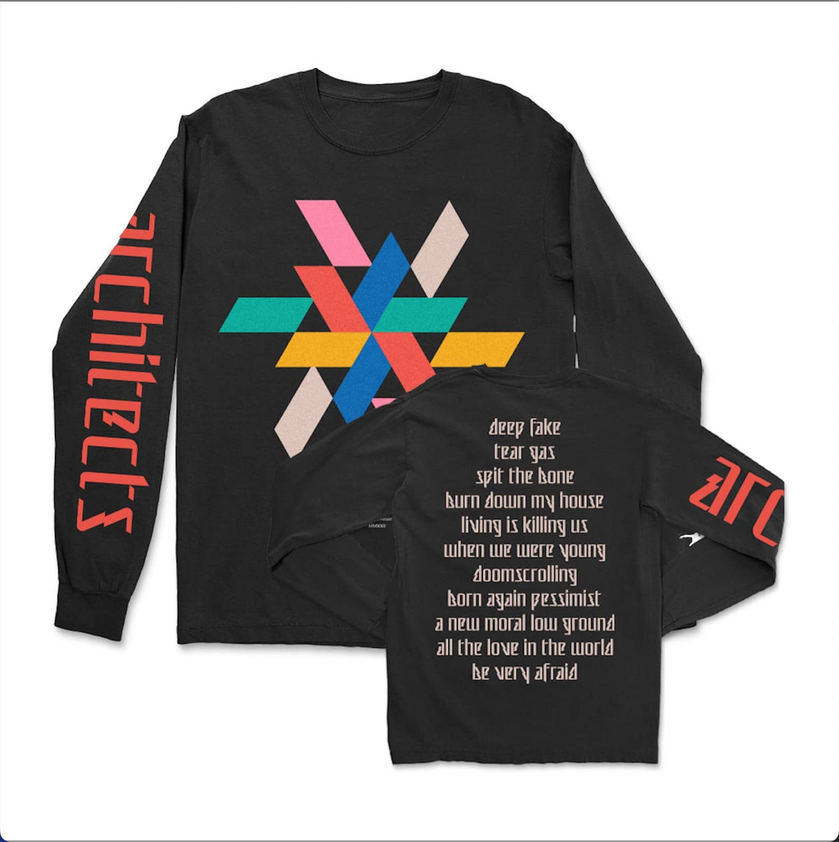 Architects (アーキテクツ)- Route 3 長袖ロックTシャツ (ブラック)