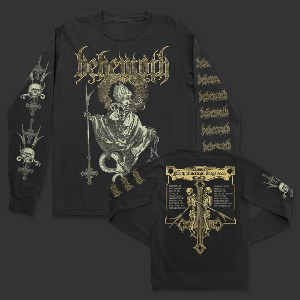 Behemoth (ベヒーモス) - Na Siege Bishopツアー長袖Tシャツ(ブラック)