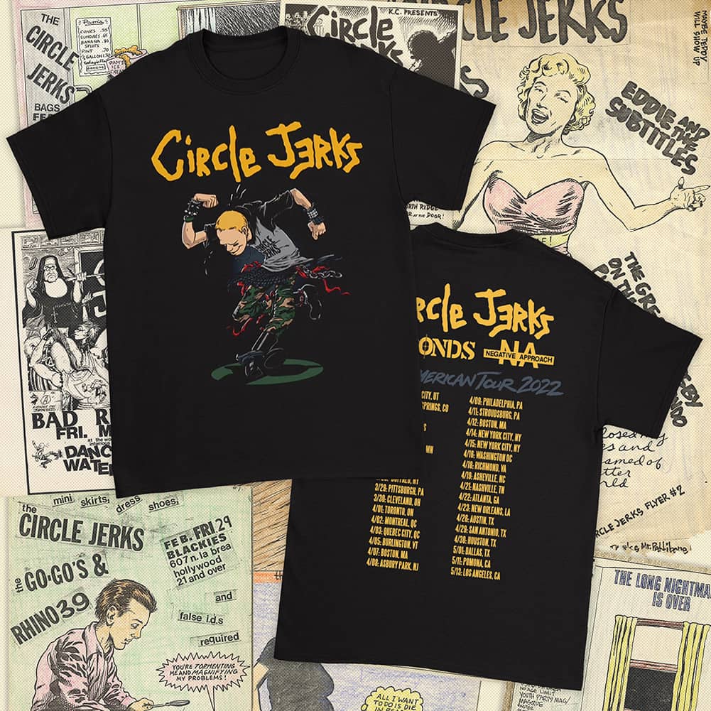 Circle Jerks (サークル・ジャークス)  - 2022年北米ツアー Tシャツ (ブラック)