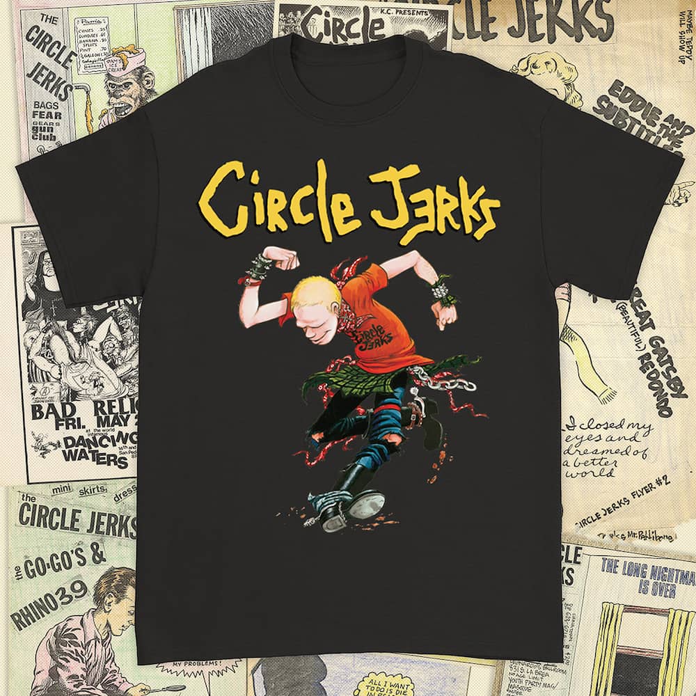 Circle Jerks (サークル・ジャークス)  - Full Color Skank Man Tシャツ (ブラック)
