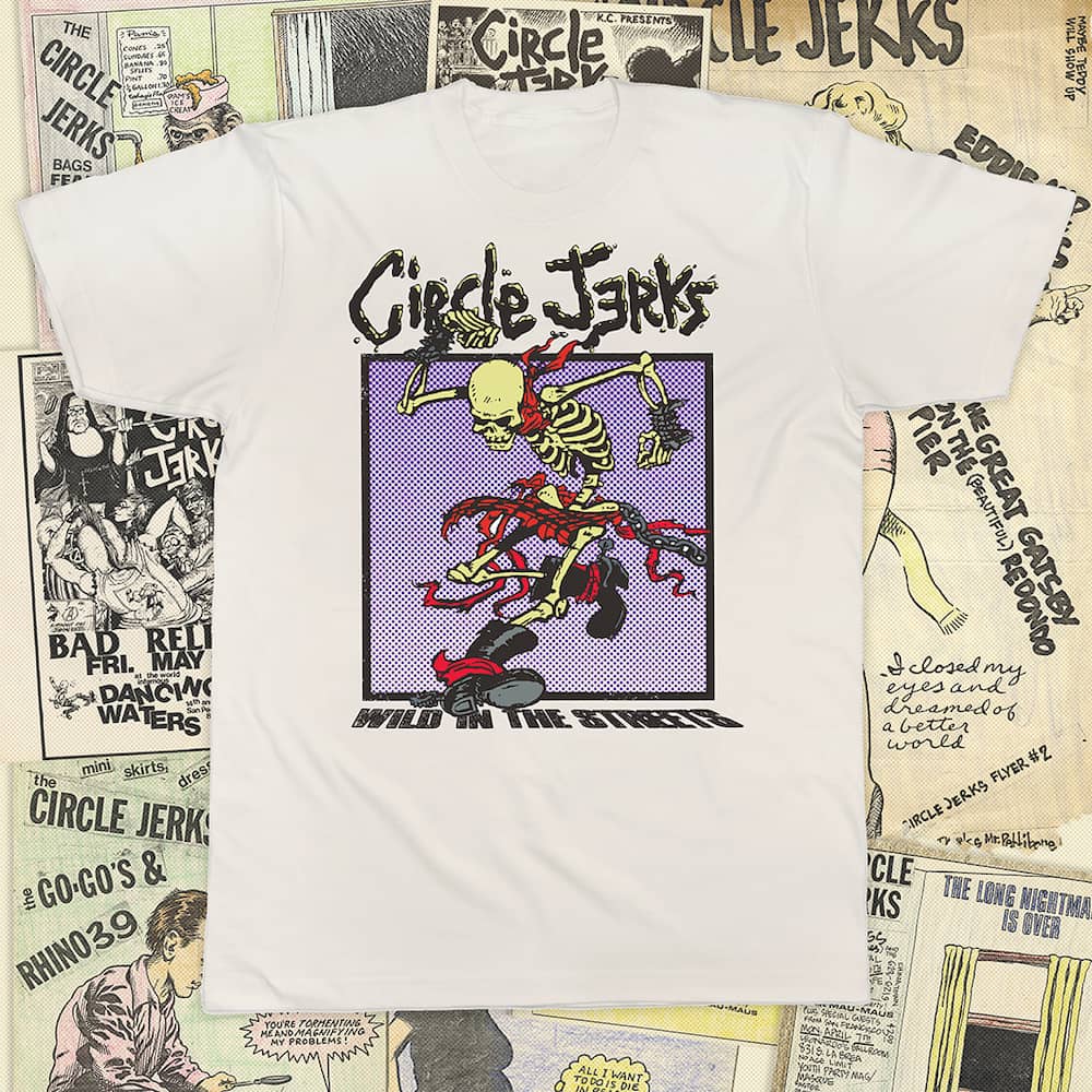 Circle Jerks (サークル・ジャークス) - Skeleton Skank ManツアーTシャツ (ホワイト)