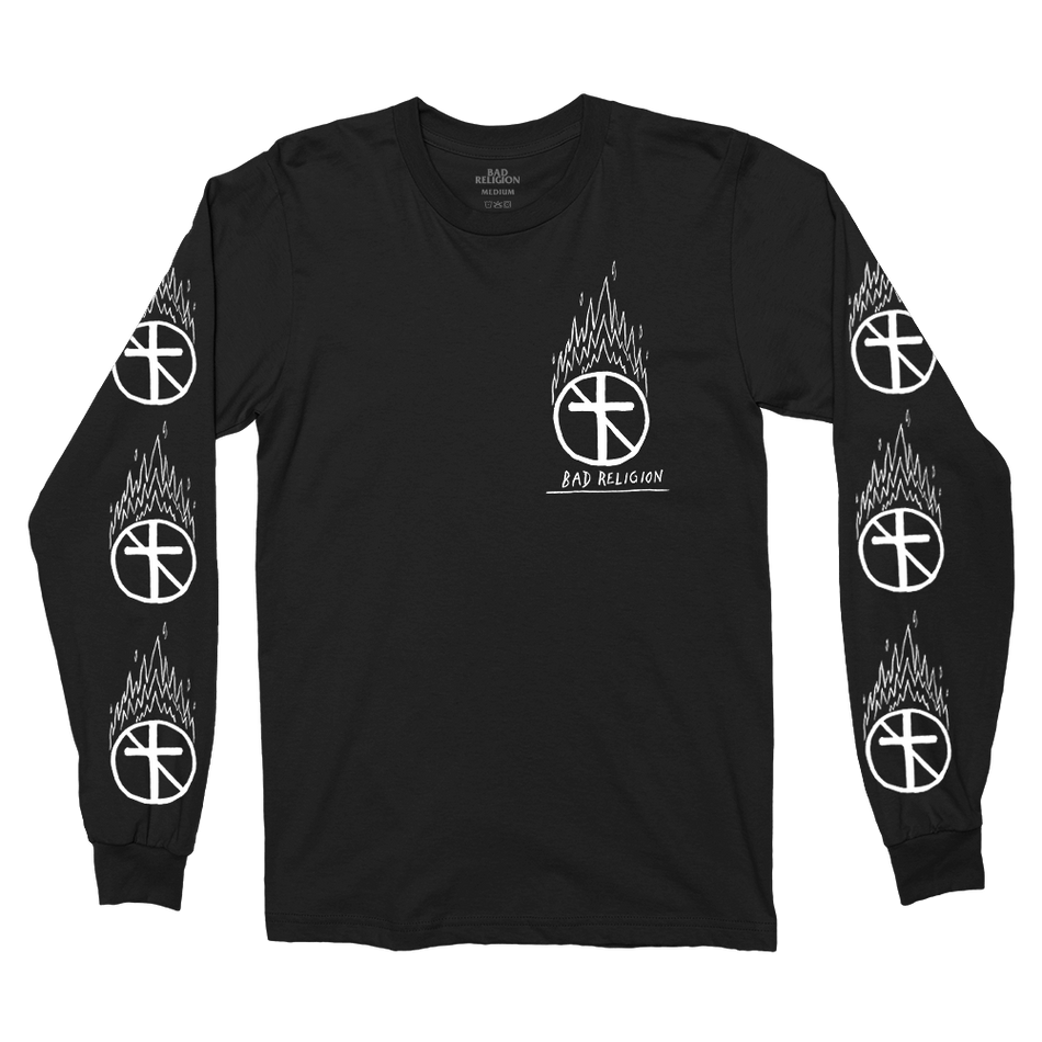 Bad Religion - Flaming Crossbuster Long Sleeve (長袖シャツ)