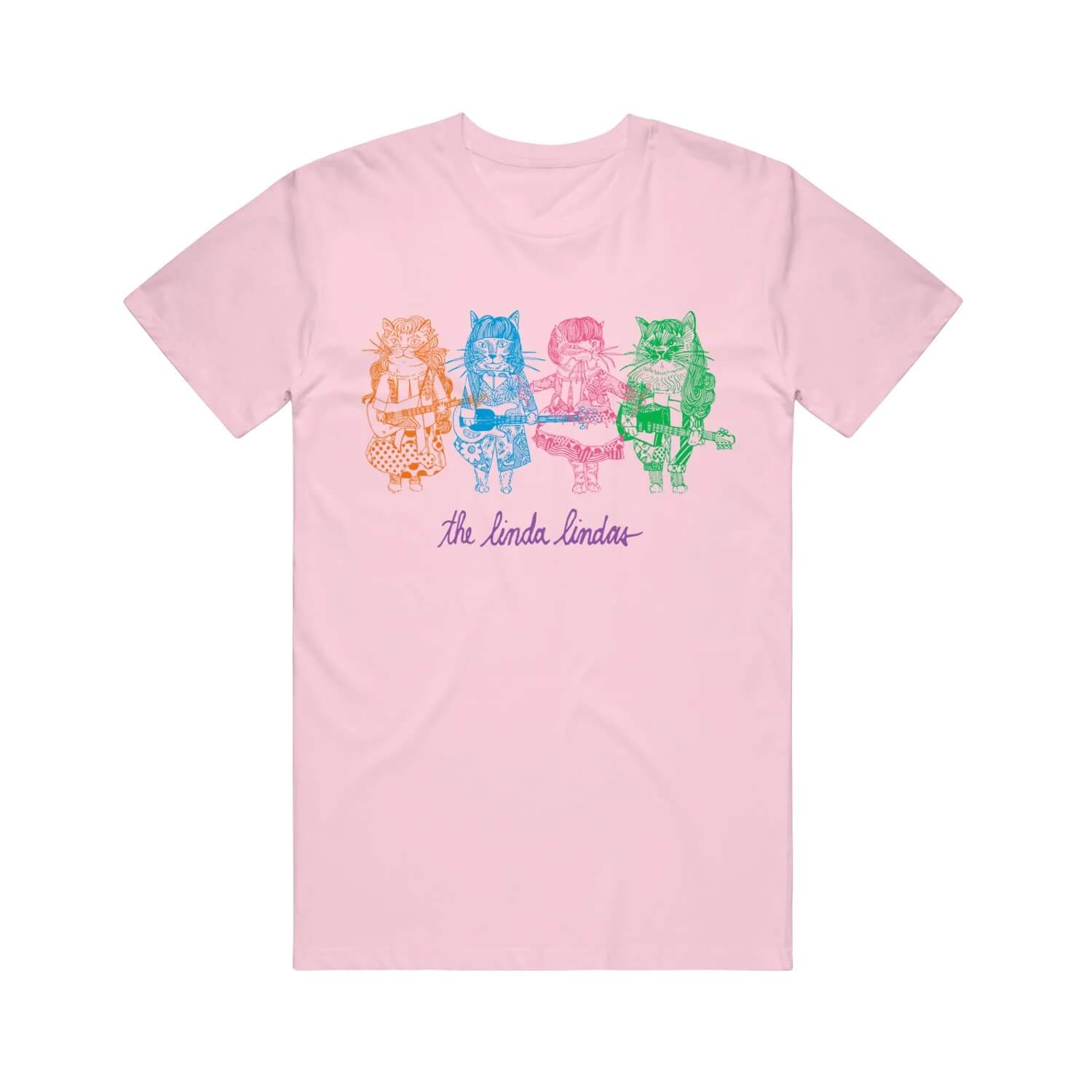 The Linda Lindas リンダ・リンダズ- Growing Up Cats Tシャツ (ピンク)